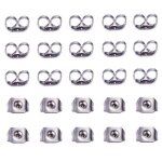 Lot de 100 fermoirs de boucles doreilles embout poussoirs a clou doreilles - argent�