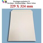 Lot de 100 grande enveloppe pochette courrier a4 - c4 papier kraft blanc 90g format 229 x 324 mm une ...
