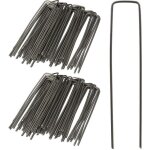 Lot de 100 piquets de fixation sardines pour tente piquet ancrage sol jardin 3 mm 15 cm long acier argent� ...