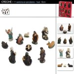 Lot de 11 santons en porcelaine - feeric light & christmas - pour cr�che de 9 cm - 11 cm de hauteur