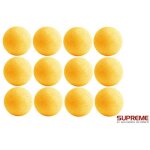 Lot de 12 balles de baby foot jaune - supreme - adulte - 35 mm de diamtre - en lige teint