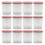 Lot de 12 bocaux herm�tiques bocal pot conservation de confiture capacit� 185 ml - diam�tre 7 x hauteur ...