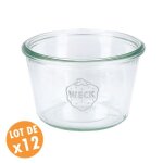Lot de 12 bocaux en verre transparent avec couvercle 370 ml - 100 x 69 mm