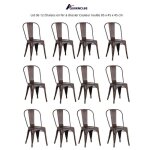 Lot de 12 chaises en fer à dossier couleur rouille - quiienclee - 85 x 45 x 45 cm - utilisation extérieur ... Lot de 12 chaises en fer à dossier couleur rouille - quiienclee - 85 x 45 x 45 cm - utilisation extérieur ...