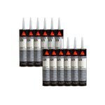 Lot de 12 colles mastic multi - usages sika sikaflex 221 - noir - 300ml