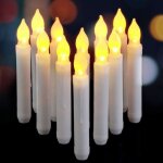 Lot de 12 fausses bougies led sans flamme  piles pour nol halloween mariage dcoration de table blanc ...