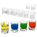 Verres  liqueur - mambocat - frosty - lot de 12 - verre transparent - 60 ml - design unique
