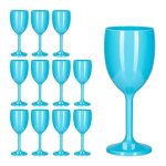 Relaxdays verre  vin en plastique lot de12 sans bpa volume : 250 ml robuste camping rutilisable turquoise ...