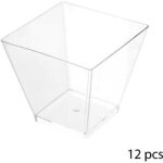 Lot de 12 verrines plastique - paris prix - carr - 6cl - pratique & astucieux