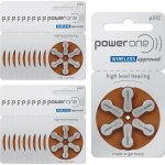Lot de 120 piles auditives powerone 312 sans mercure (20 plaquettes)