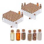 Relaxdays mini - bouteilles avec bouchon de li�ge lot de 144 petite bouteille en verre 10�ml flacon d�co ...