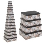 Lot 15 bo�te de rangement avec couvercle de diff�rentes taillescaisse de rangement en carton - tissu ...