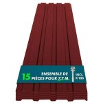 Lot de 15 tles couverture mtallique tle avec vis paisseur : 0. 25 mm 115 x 45 cm rouge