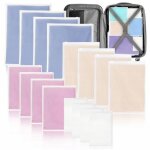 Lot de 16 organiseurs de voyage pour la valise pour vtements chaussures 4 tailles rutilisables transparents ...