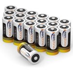 Lot de 18 piles cr123a keenstone 3v lithium