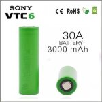 Lot de 2 accus sony vtc6 18650 3000 mah 30a inr 3. 7v rechargeable li - ion batteries Lot de 2 accus sony vtc6 18650 3000 mah 30a inr 3. 7v rechargeable li - ion batteries
