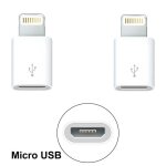 Lot 2 adaptateurs compatible lightning vers micro usb - charge et synchronisation - blanc