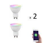 (lot de 2) ampoule gu10 led connectée wifi - rvb - 48w - >380 lm (lot de 2) ampoule gu10 led connectée wifi - rvb - 48w - >380 lm