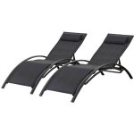 Lot de 2 bains de soleil en aluminium beauty phoenix noir