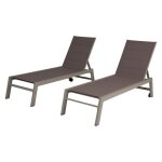 Lot de 2 bains de soleil barbados en textil�ne taupe - aluminium taupe