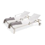 Lot composé de 2 bains de soleil multi - positions ibiza - cl - blanc Lot composé de 2 bains de soleil multi - positions ibiza - cl - blanc