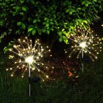 Lot 2 balises solaires - lumisky - fireworks spike - led effet feu d?artifice - h97 cm - eclairage ext�rieur ...