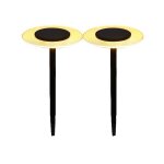 Lot de 2 balises solaires  piquer - lumisky - ufo - h35 cm - led blanc chaud