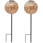 Lot de 2 balises solaires � planter - lumisky - agadir - h45 cm - style oriental - led blanc chaud