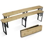 Lot de 2 bancs brasserie en bois pliants 218 cm - oviala