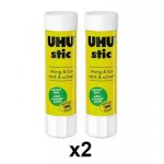 Lot de 2 btons de colle blanche uhu 82g