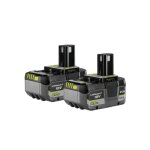 Lot de 2 batteries ryobi 18v one + 5. 0ah lithium - ion rb18ll50