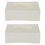 Lot de 2 boîtes à gâteaux rectangles 22cm naturel Lot de 2 boîtes à gâteaux rectangles 22cm naturel