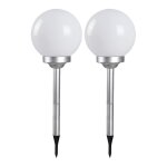 Lot de 2 boule lumineuse solaire pour jardin lampe led borne solaire dext�rieur - diam�tre 15 x hauteur ...