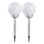 Lot de 2 boule lumineuse solaire pour jardin lampe led borne solaire dextrieur - diamtre 20 x hauteur ...
