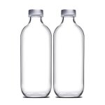 Lot de 2 bouteille en verre avec bouchon  vis carafe pour leau jus capacit 50 cl -  7 x hauteur 20. ...