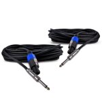 Lot de 2 c�bles jack 635mm / speakon m�le 10 m pour enceintes