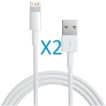 Lot de 2 cables usb chargeur compatible iphone 6 / 5s / 5c / 5