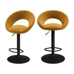 Lot de 2 chaises de bar en velours jaune curry 61 / 765 cm - cloclo - rendez - vous dco
