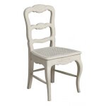 Lot de 2 chaises cann�e louise - bois - blanc - interiors