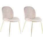 Lot de 2 chaises design charlize 90cm beige & or