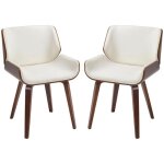 Homcom - chaise de salle � manger - rev�tement synth�tique pu - 54x53x81cm - blanc