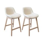 Lot de chaises milk d�lot et bar en ch�ne et assise tissu bouclette 65cm
