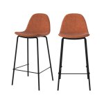 Lot de 2 chaises pour îlot central en tissu terracotta 655 cm - henrik - rendez - vous déco Lot de 2 chaises pour îlot central en tissu terracotta 655 cm - henrik - rendez - vous déco