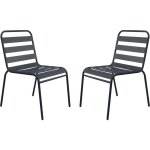 Lot de 2 chaises de jardin en m�tal empilables bilbao - gris