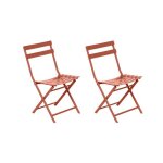 Lot de 2 chaises de jardin m�tal pliante greensboro ambre - hesp�ride