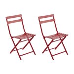 Lot de 2 chaises de jardin m�tal pliante greensboro groseille - hesperide