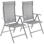 Lot de 2 chaises de jardin pliables - songmics - gris - dossier rglable - charge 150 kg