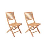 Lot de 2 chaises de jardin pliantes - eden - bois eucalyptus fsc - 575 x 465 x h90 cm