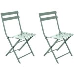 Lot de 2 chaises de jardin m�tal pliante greensboro olive - hesp�ride