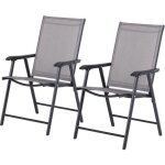 Outsunny - chaise pliante - mtal - 58x64x94cm - gris